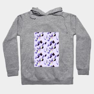 Retro half moon with stars and purple background Hoodie